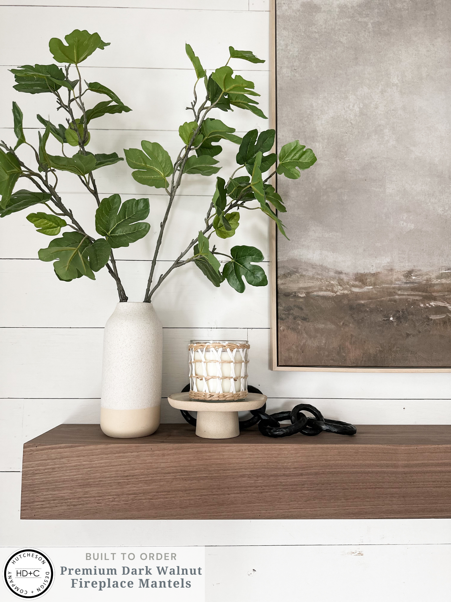 Dark Walnut Fireplace Mantel - Custom Built - Real Wood Mantel