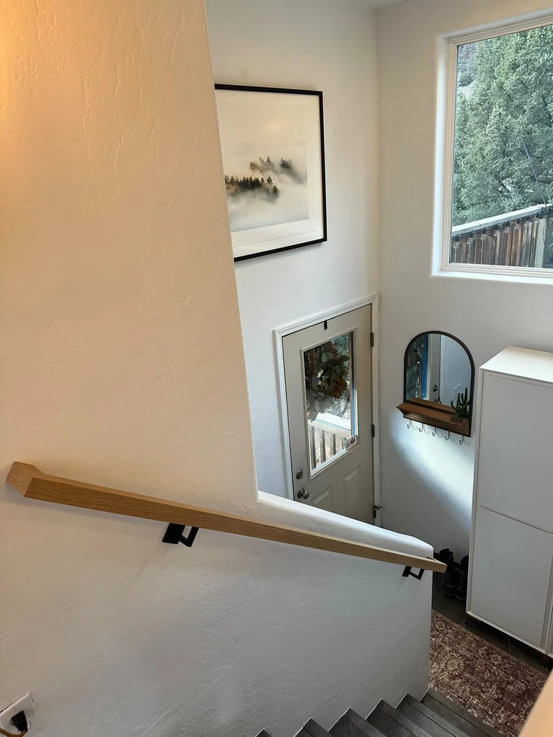 Custom White Oak Staircase Handrail - 1 3/4" W x 1 3/4" H