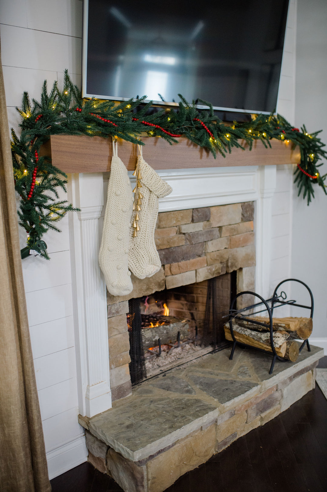 Dark Walnut Fireplace Mantel - Custom Built - Real Wood Mantel