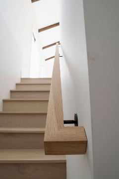 Custom White Oak Staircase Handrail - 1 3/4