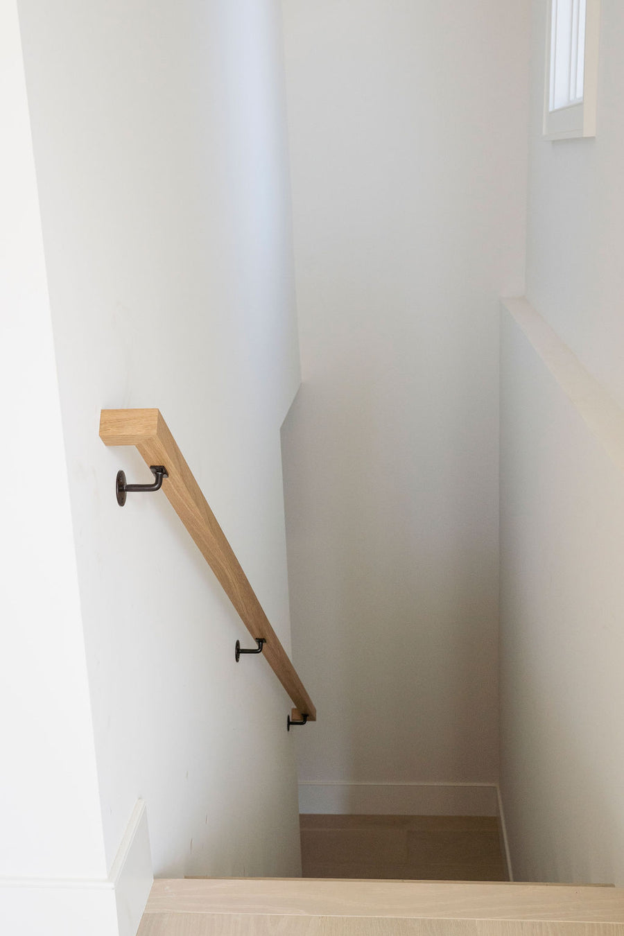 Custom White Oak Staircase Handrail - 1 3/4