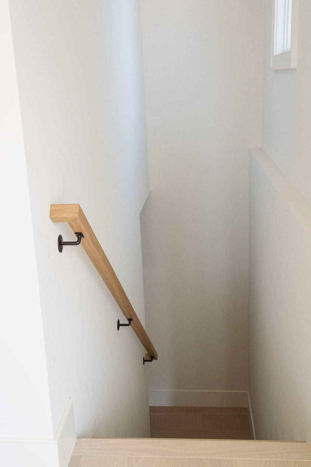Custom White Oak Staircase Handrail - 1 3/4