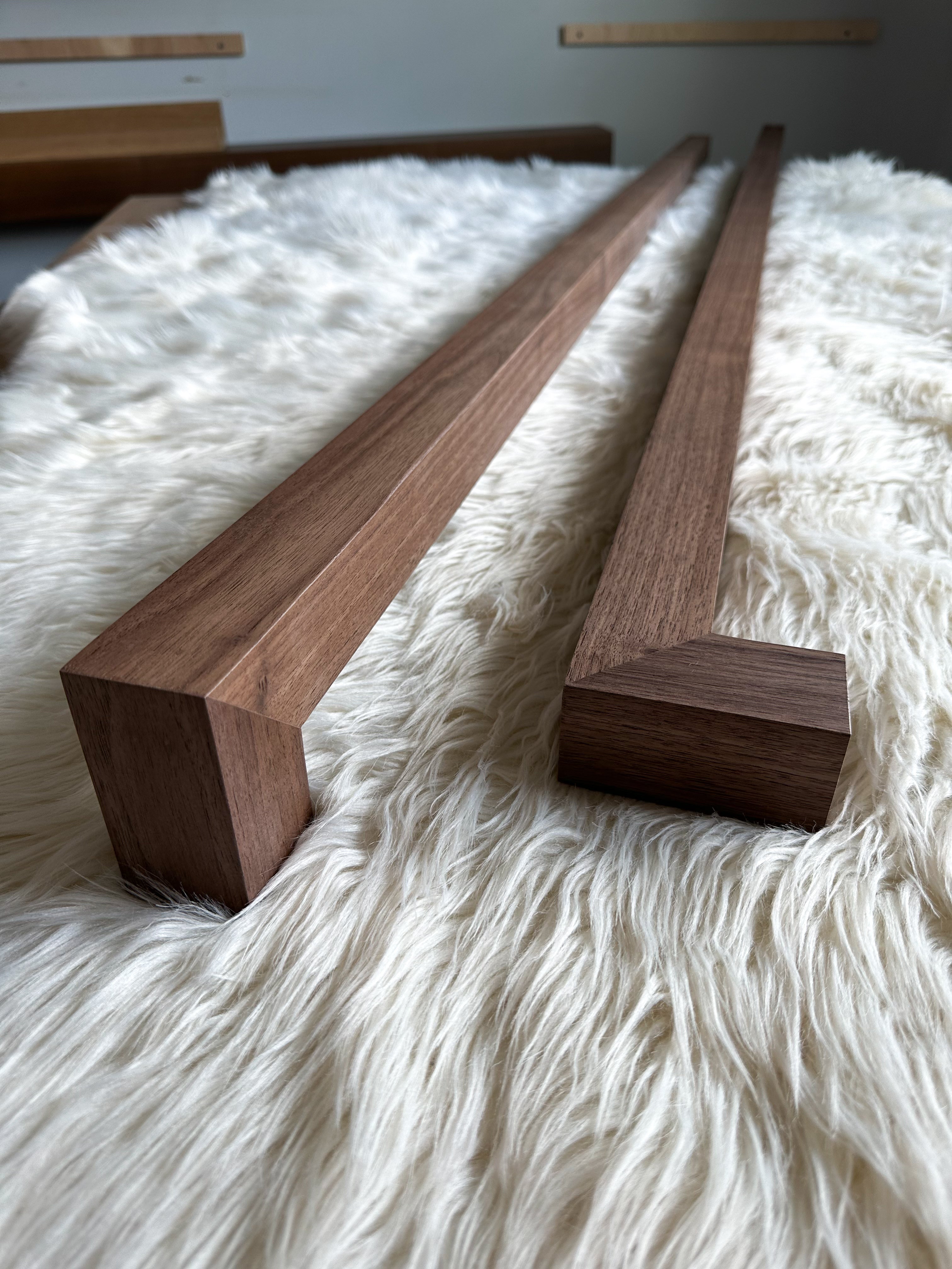 Dark Walnut Staircase Handrail - Solid Wood, Custom Made to Order