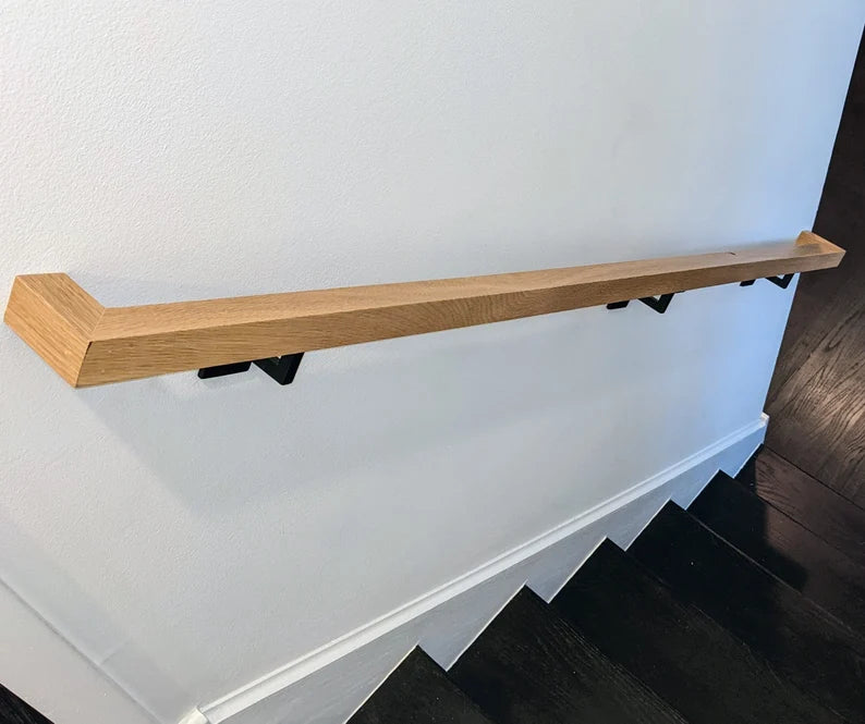 Custom White Oak Staircase Handrail - 1 3/4" W x 1 3/4" H