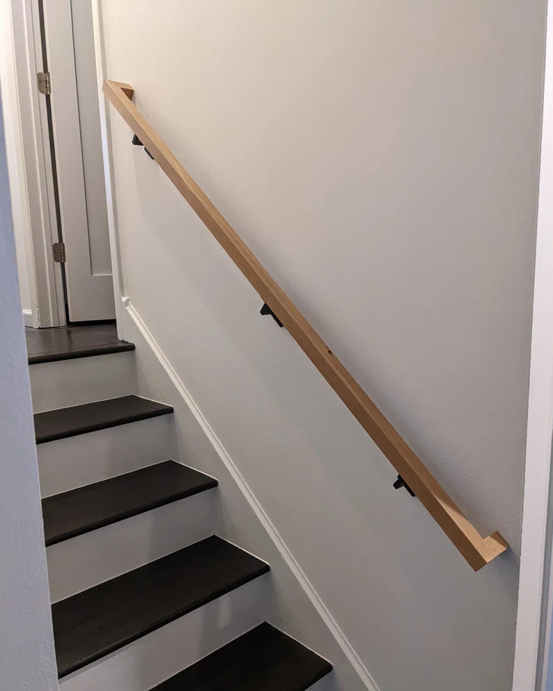 Custom White Oak Staircase Handrail - 1 3/4