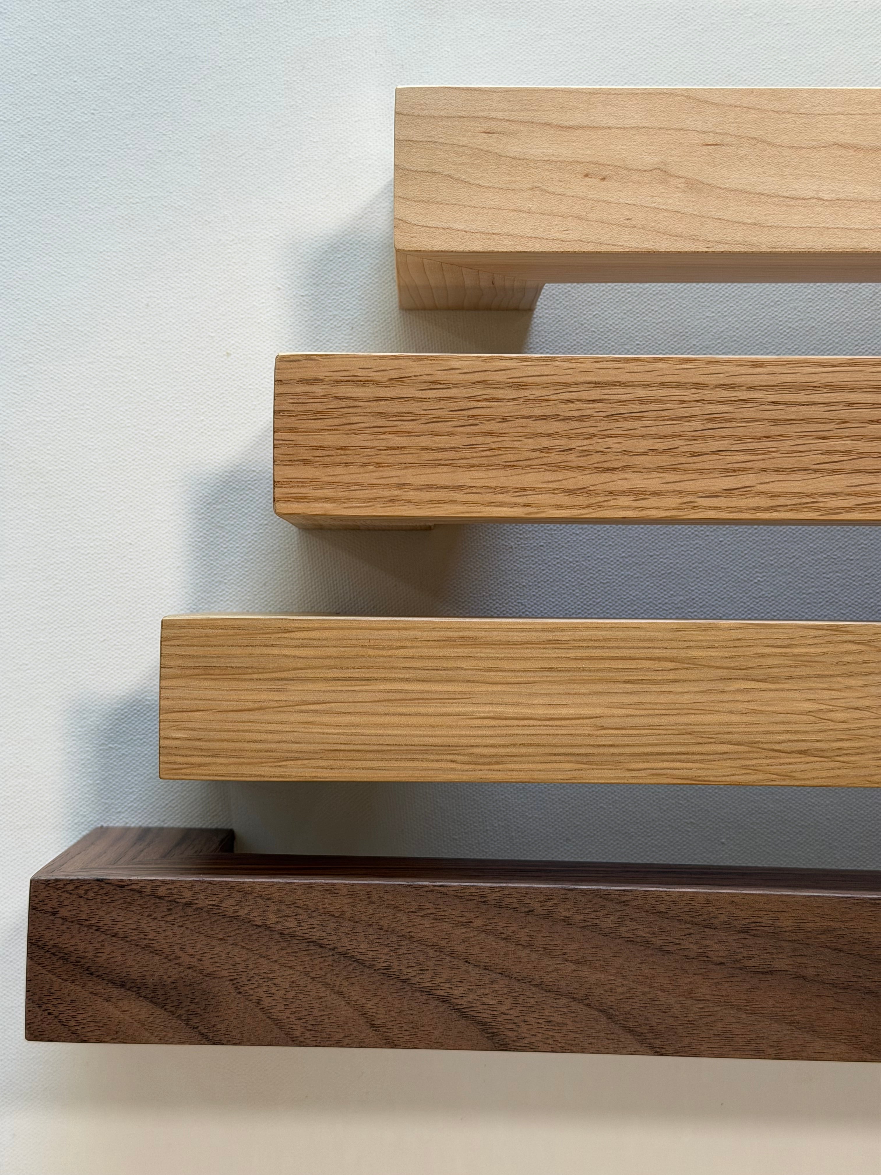 Red Oak Staircase Handrail w/ Wall Returns - Solid Wood, Custom Made to Order