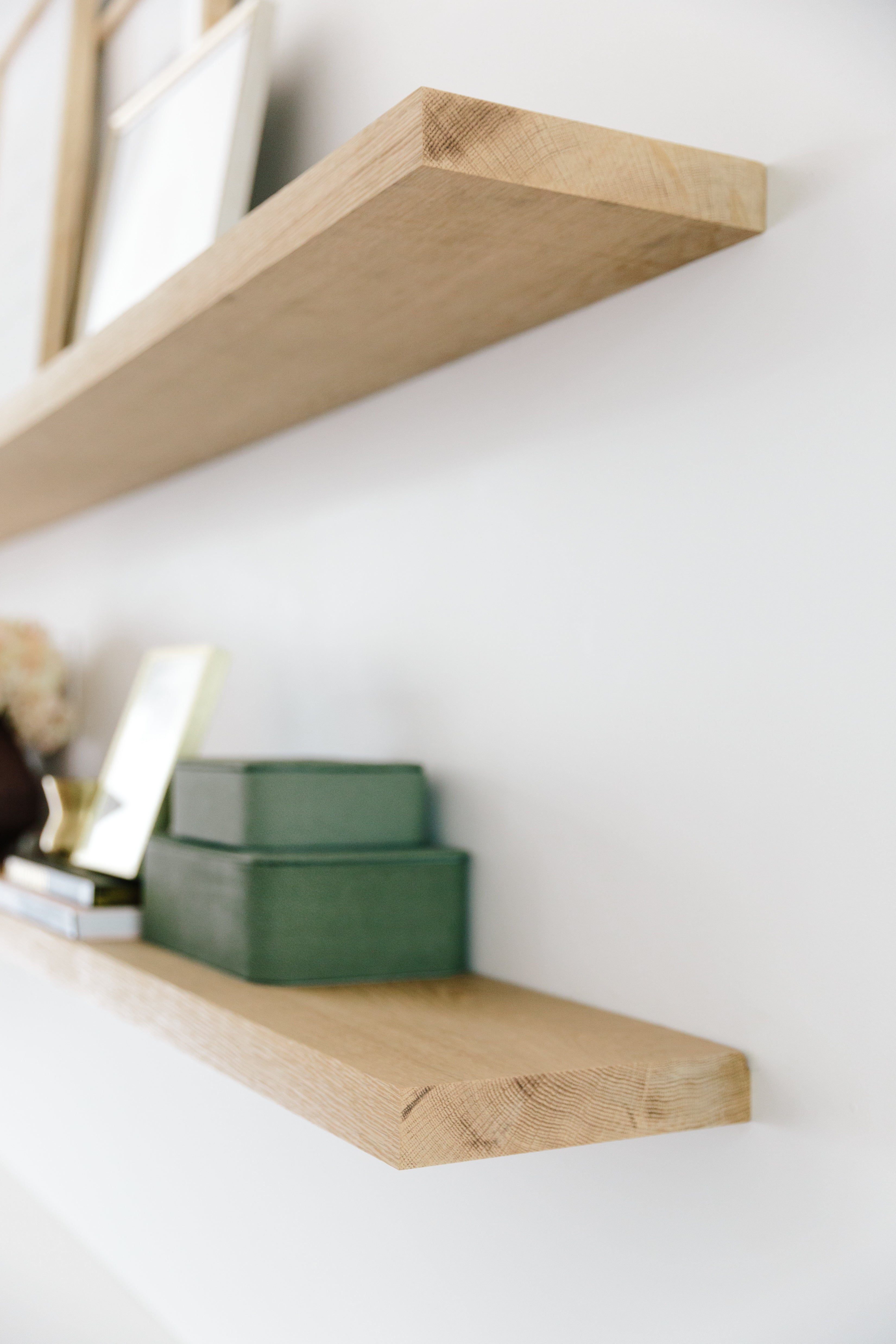 White Oak Floating Shelf with Hidden Metal Bracket - Custom Made