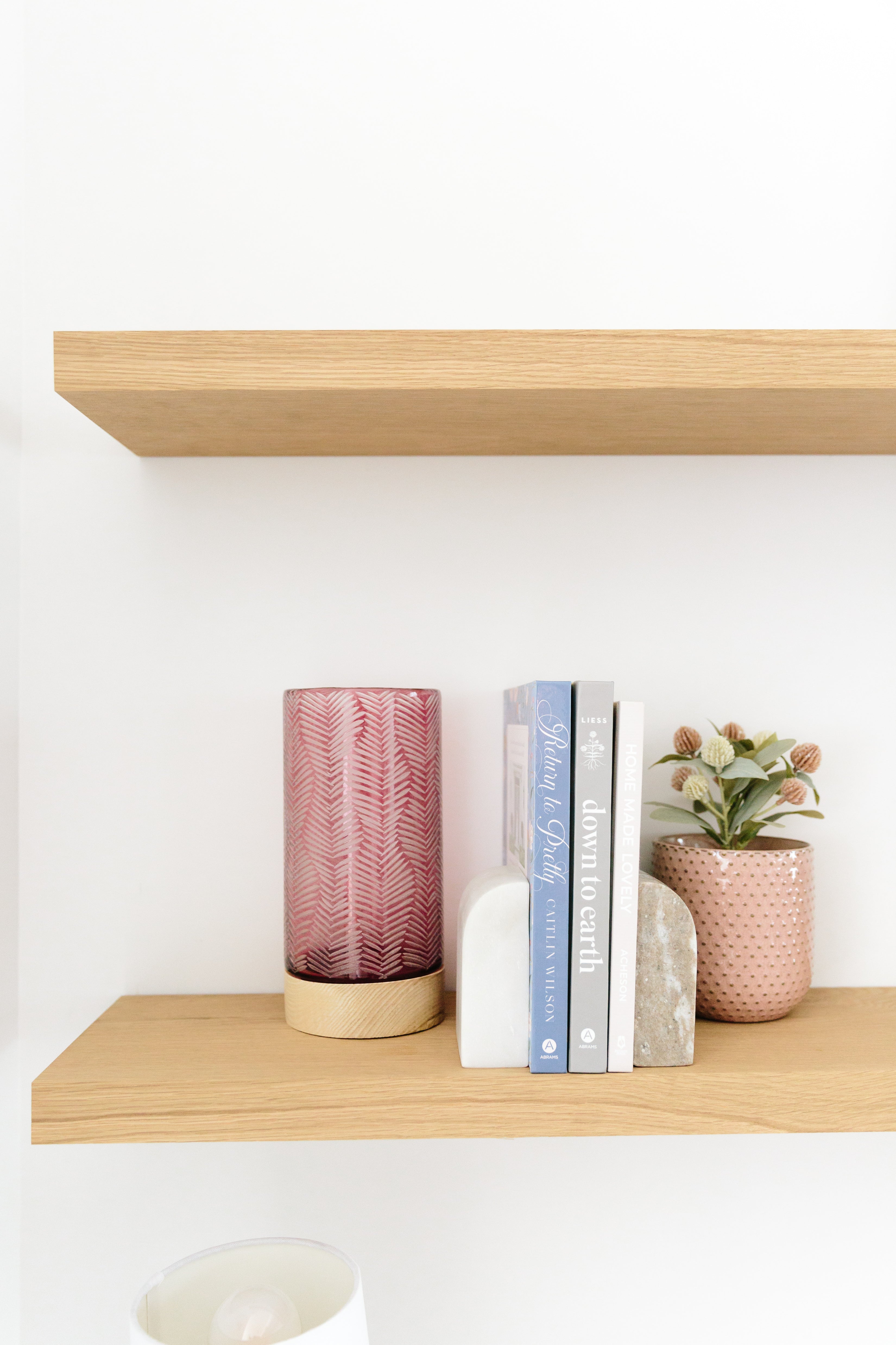 White Oak Floating Shelf with Hidden Metal Bracket - Custom Made