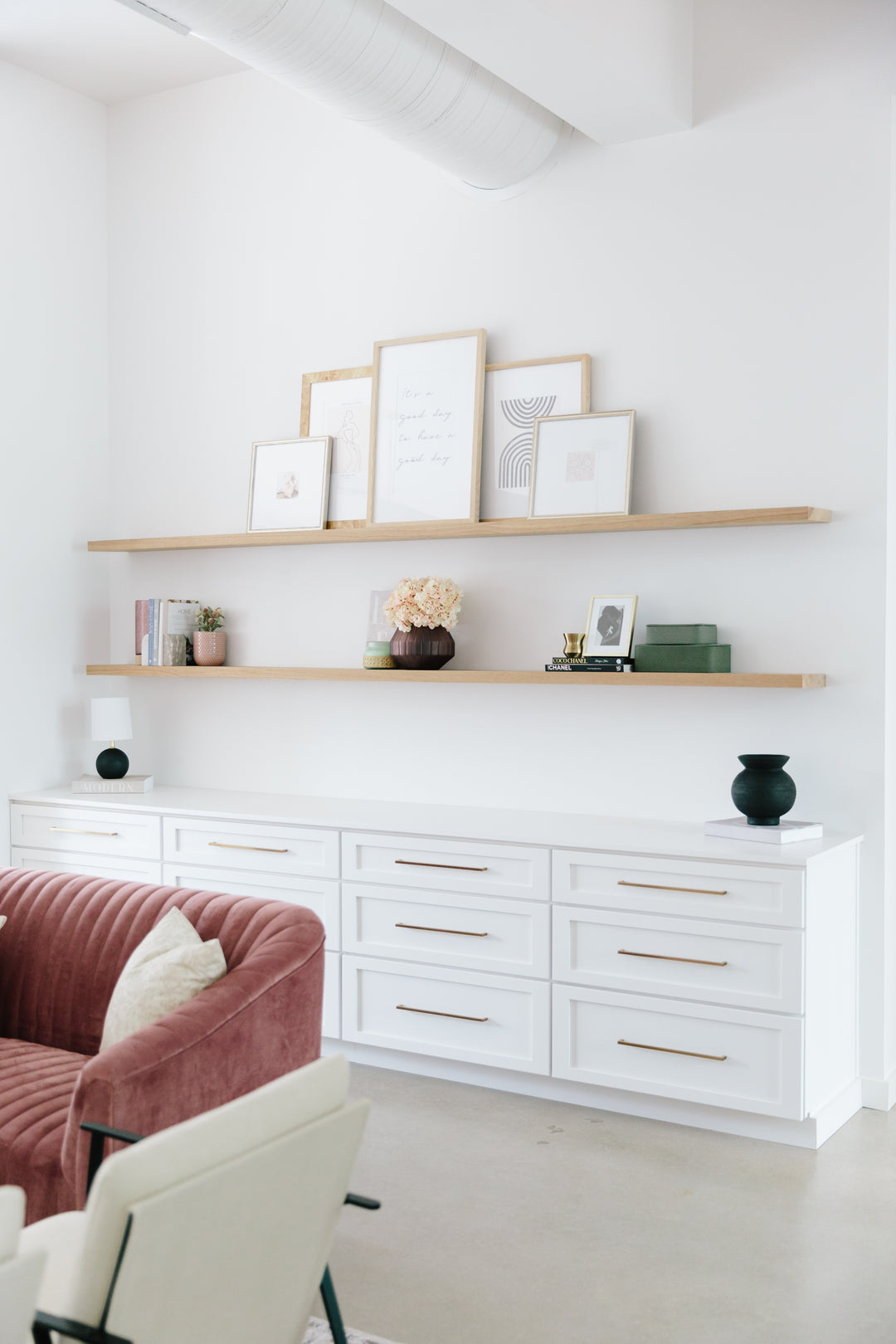 White Oak Floating Shelf with Hidden Metal Bracket - Custom Made to Order